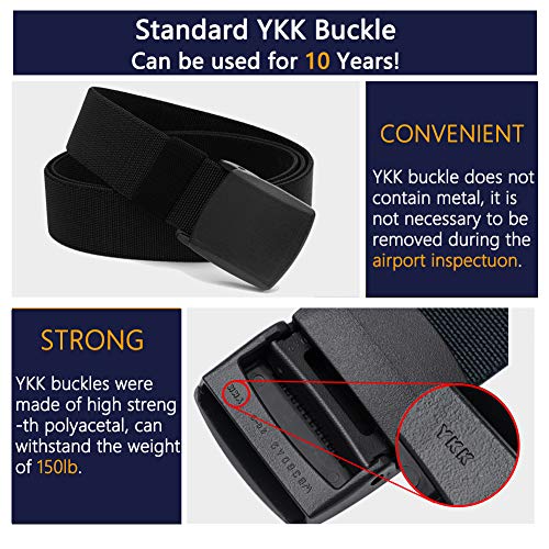 LionVII Men's Elastic Stretch Belts for Men with No Metal Plastic Buckle for Work Sports, Adjustable Trim to Fit 28-49" Waist4