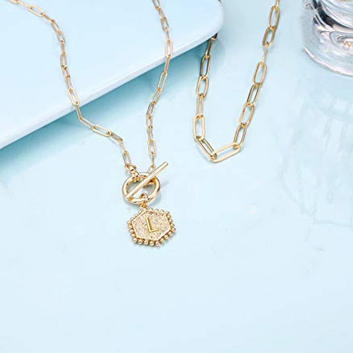Plated Alphabetical Layered Necklace - Jewelry