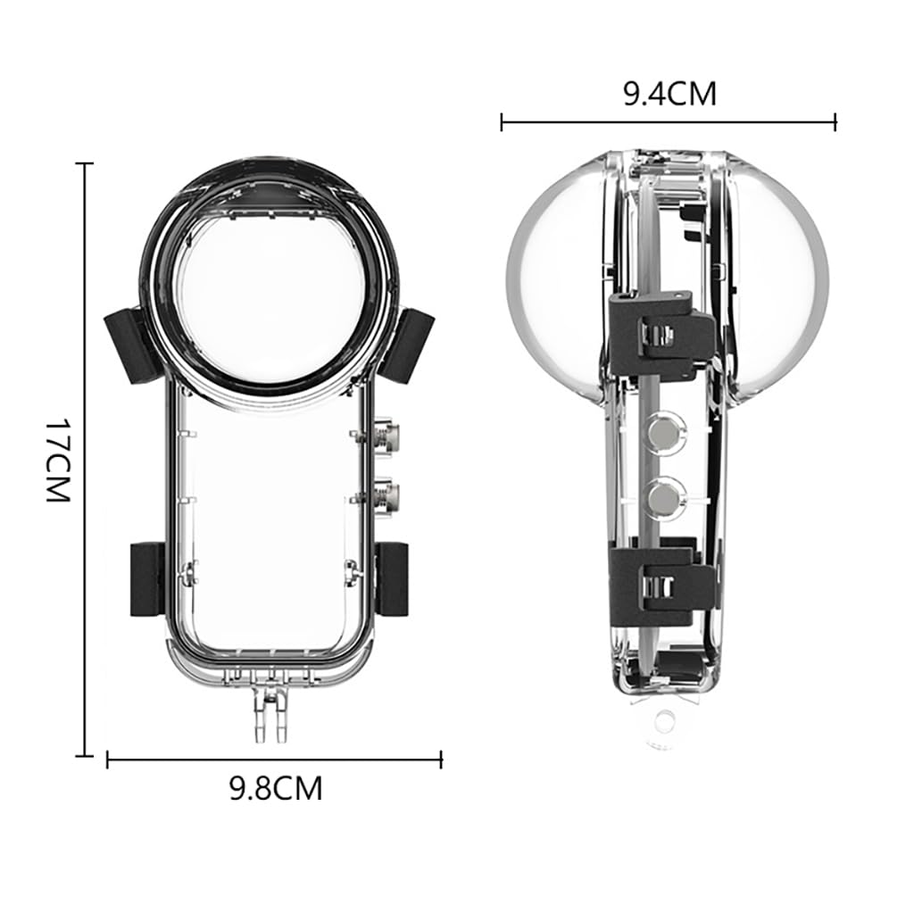 Custodia subacquea per fotocamera subacquea da 50 m, con vite da 1/4 di pollice e adattatore per montaggio fotocamera, custodia protettiva impermeabile X5 (guscio invisibile per immersioni)