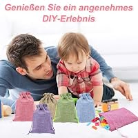20 Stück Bunte Jutesäckchen mit Kordelzug, 10 x 14 cm Wiederverwendbare Säckchen,5 Farben Klein Stoffbeutel Jutebeutel,Natursäcke Geschenktüten für Schmuck Süßigkeiten Hochzeit Party Weihnachte – Ansicht 6
