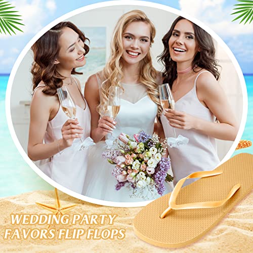 Image of Unittype 48 Pairs Flip Flops Bulk for Wedding Guests Hotel Slippers with Size Cards and Bags for Wedding Beach Pool
