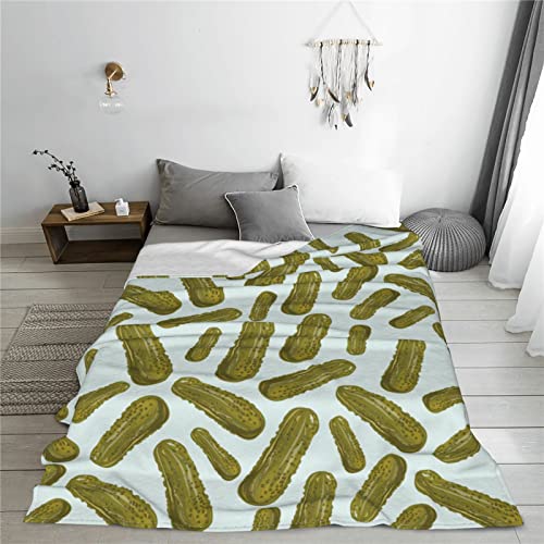 Pickle Cucumbers Throw Blanket Soft Bed Blankets Lightweight Cozy Plush Flannel Fleece Blanket For Sofa Couch Bedroom 50"X40" #TOP2