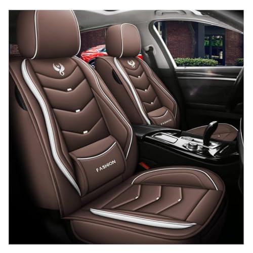 XIWOAO 車 シートカバー に適し アウディA3 8P Q5 A6 C6 A4 A5スポーツバックB7アバント8V C7 A1 B9オーディオRs45 6 7 R8 S5 S6 S7 S8 Q3 ユニバーサルカーシートカバー 5 点セット_茶色