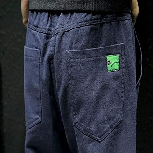 Herenbroek met trekkoord, elastische taille, normale pasvorm, effen casual broek, dagelijkse joggingbroek, met zak - Afbeelding 6