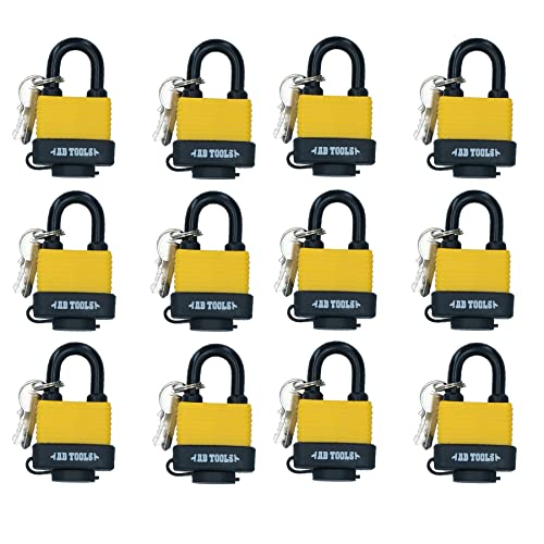 4 Keyed Alike 40mm Water Resistant Waterproof Padlocks 12 Locks Security
