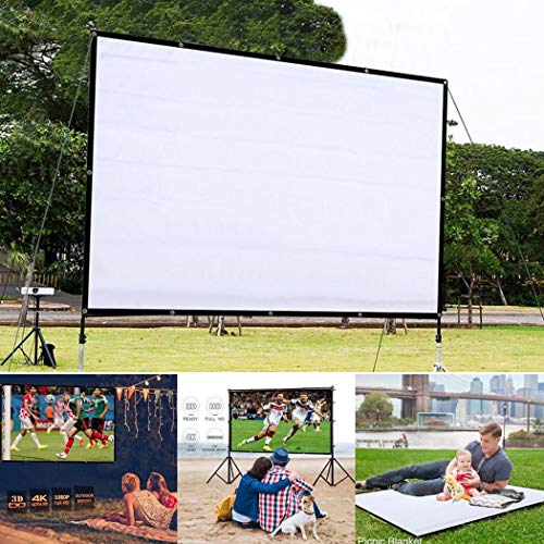 HD Projector Screen,Portable Folding Anti-Crease Indoor Outdoor Projector Movies Screen for Home,Screen Size