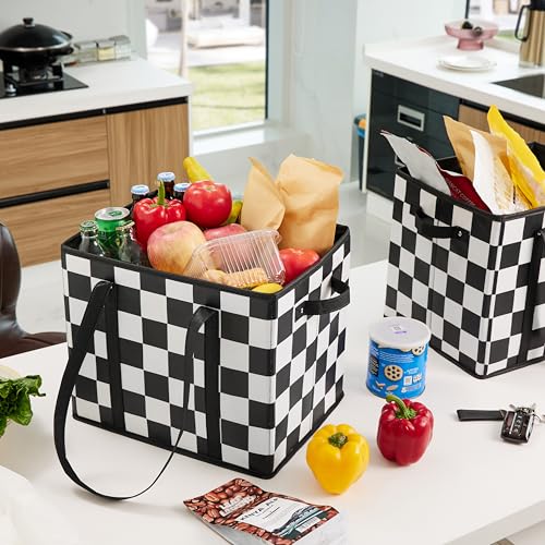 Ohocut Checkered Reusable Grocery Bags