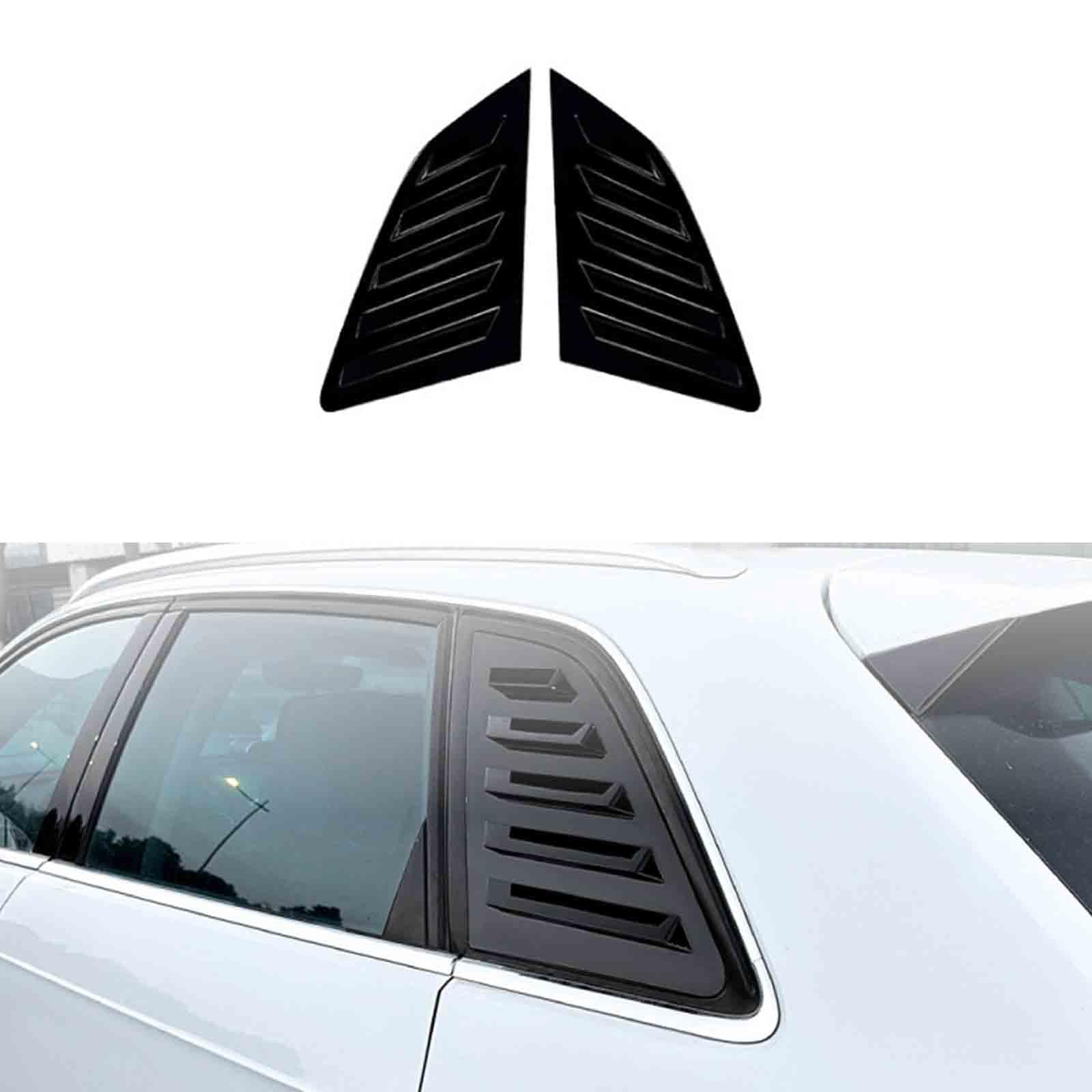 YPFYBHD Rear Window Louver Shutter, Compatible with Audi A3 S3 8V Hatchback 2014-2020, 2Pcs Triangle Blinds, Side Vent Panel Decoration Cover,Black