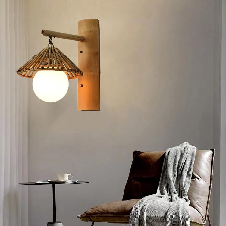 Amazon.co.jp : KY LEE 木製 天然素材 ブラケットライト 壁掛け照明