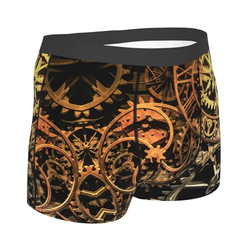 Men's Underwear Cool Steampunk Gears Casual Stretch Boxer Briefs3