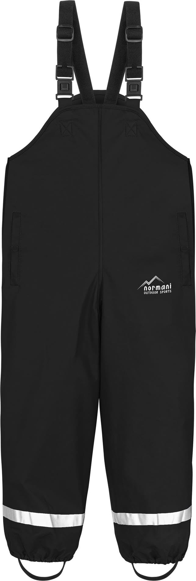 normani Unisex Kinder Regenhose mit Latzhose Regenlatzhose mit Hosenträgern - atmungsaktive Überziehhose - ungefütterte Buddelhose für Jungen und Mädchen - Wassersäule: 10.000 mm