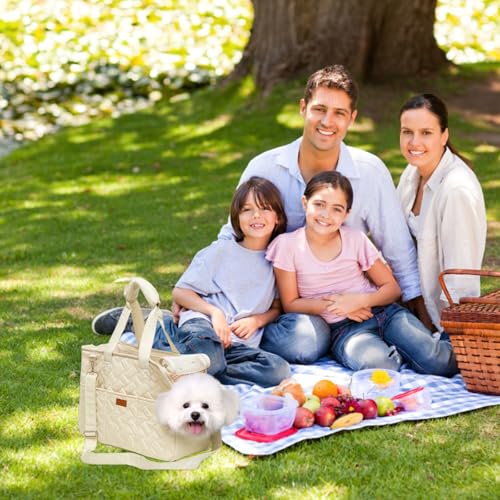 LCUHAVA Hundetasche für Kleine Hunde Tragetasche Hund Hundetragetasche bis 5kg Hundetransporttasche 41 x 30 x 18 cm, Faltbar, Atmungsaktiv, mit Sicherheitsgurt, für Kleine Hunde Kaninchen Katze