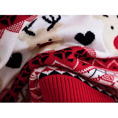 Image of Ugly Christmas Sweater Kids Girls Boys Reindeer Snowflake Knitted Xmas Holiday Pullover Sweater 2-9 Years Old