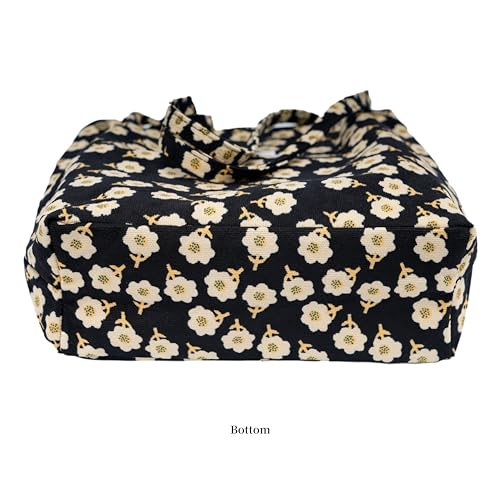 Image of TOPASION Cute Corduroy Tote Bag Canvas Shoulder Handbags for Women Travel Shopping