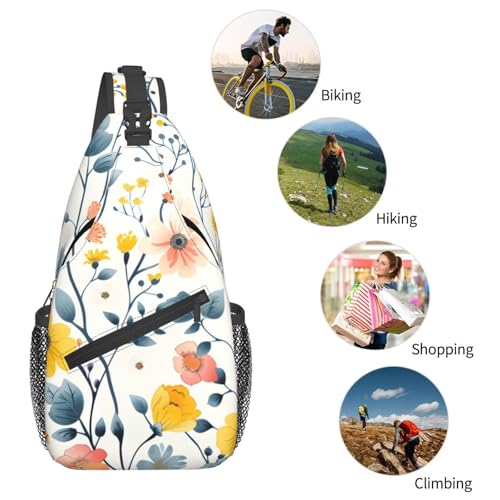 Mochila cruzada con patrón floral ligera y ajustable miniatura 6
