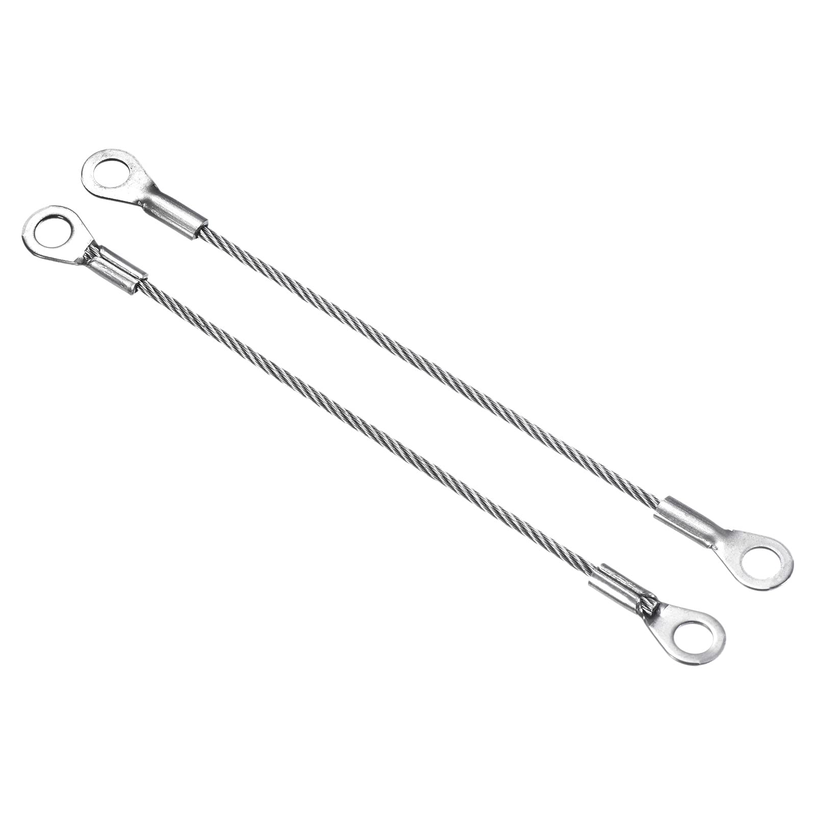 PATIKIL Smycz ze stali nierdzewnej 2 mm x 10 cm, 6 sztuk oczek, zakończona linka zabezpieczająca
