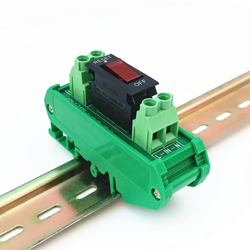 DIN Rail Mount Rocker Switch Thermal Circuit Breaker Overload Protector Module.