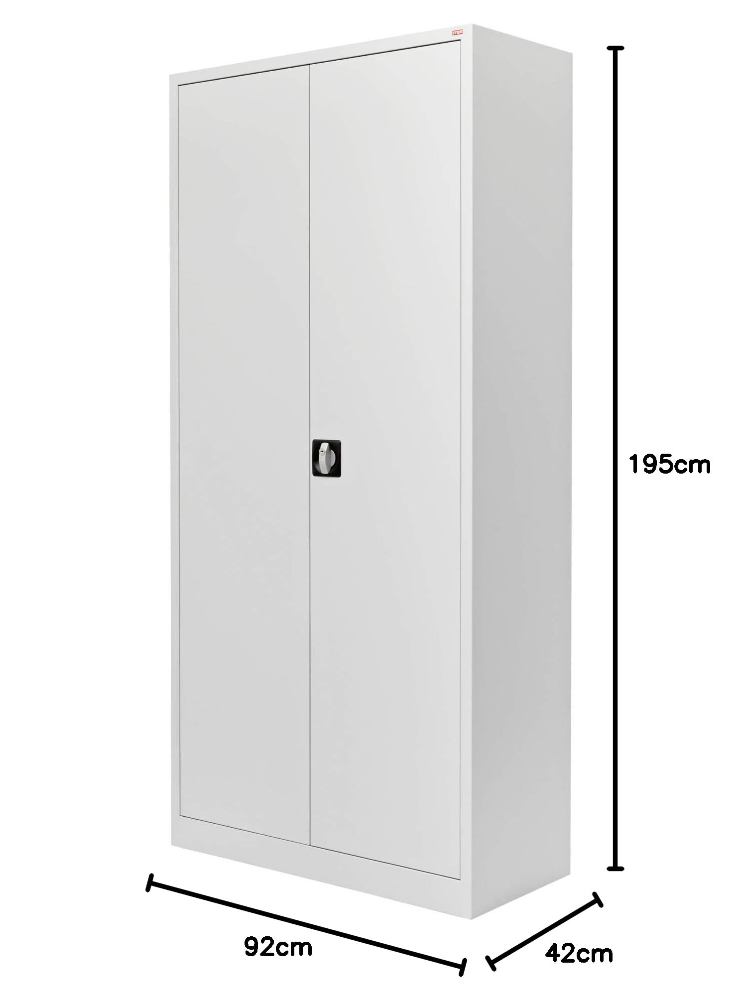 STIER Armoire Universelle avec 4 étagères 1950x920x420mm Gris Clair soudées
