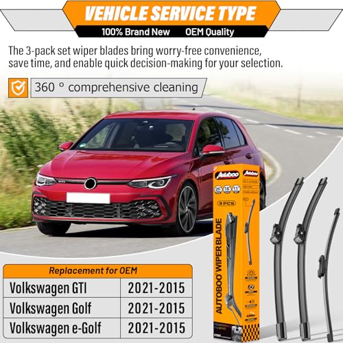 Image of AUTOBOO Windshield Wiper Blade Replacement for VW Golf GTI e-Golf 2015-2021