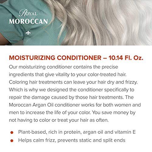 Royal Moroccan Moisturizing Conditioner Hair Products - Moisturizing Conditioner For Dry And Colored Hair 300 Ml 10.14 Fl.oz, Base Of Moroccan Argan Oil, For Color – Treated Hair, Frizzy Hair. #TOP1