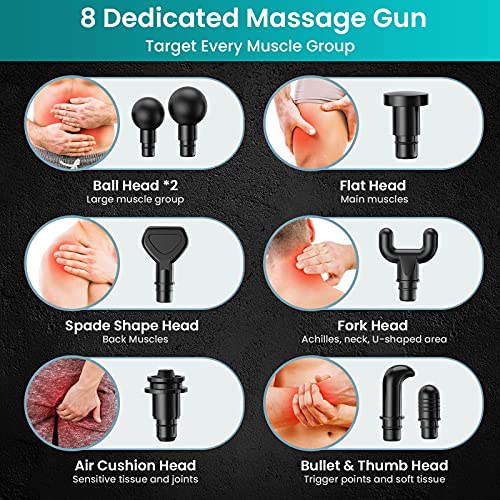 Massagepistool, Massage Gun Draagbare Spiermassager met Diepe Weefsels, Ultrastille 30 Snelheden Optionele Modi… - Afbeelding 6