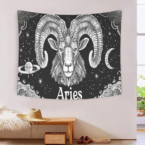 Tapisserie Art Mural Aries 3D MJFCoin 180x230cm grand format en tissu pour deco de chambre