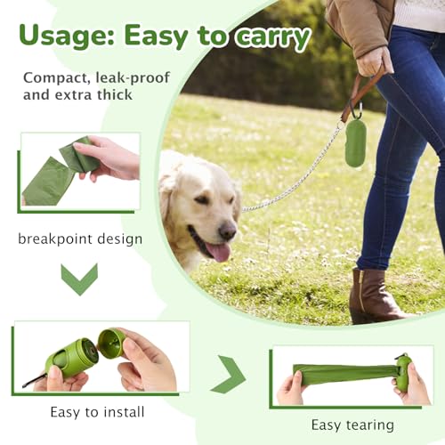 Image of TORMEN Dog Poop Bags, Dog Waste Bags Biodegradable with Dispenser, 60 Bags (4 Rolls), Leakproof, Extra Thick, Dog Bag Refill Rolls For Dog Poop, Cat Litter, and Diaper Disposal (Lavender Scented)