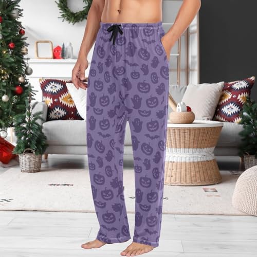 Mens Pajama Pants Christmas Halloween Pattern Sleepwear Pj Bottoms Soft Lounge Pants S-XXL2