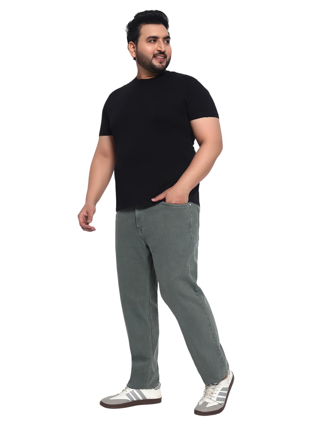 Cotton Comfort Fit Jeans for Men | Full-Length Solid Denim Pants with Button Closure, Embroidered Design, Mid-Rise Casual Trousers for Daily | Classic Jeans for Office Bottoms (DI-309)-picture-15