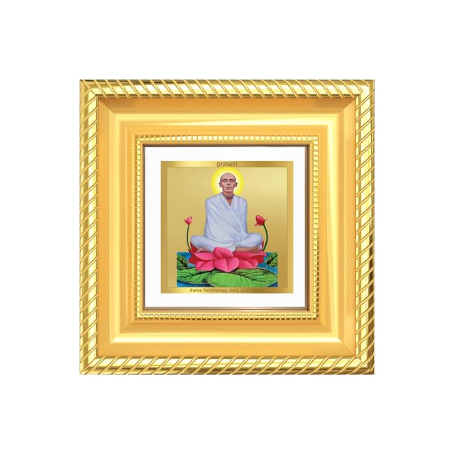 Image of DIVINITI Saint Ram Thakur 24K Gold Plated Foil Tabletop Photo Frame for Home Decor, Puja Room, Luxury Gifting | DG Frame 015 S1A (10x10 CM)