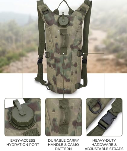 Image of 3L Tactical Hydration Backpack with Pre-Installed Removable Water Bladder, Outdoor Sports Hydration Bag, Ergonomic Lightweight Design for Hiking, Cycling, Outdoor Adventures