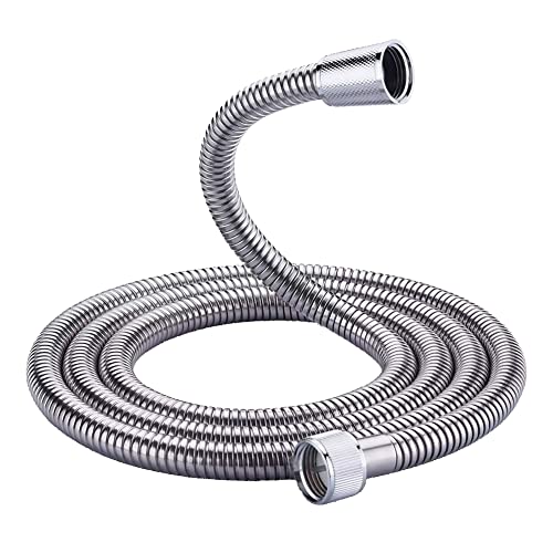 Manguera de ducha de 1.75 m, acero inoxidable, conexión universal G1/2, fácil instalación - Flexo ducha flexible, material cromado y con gomas antigoteo se adapta a cualquier grifo (175) Cover