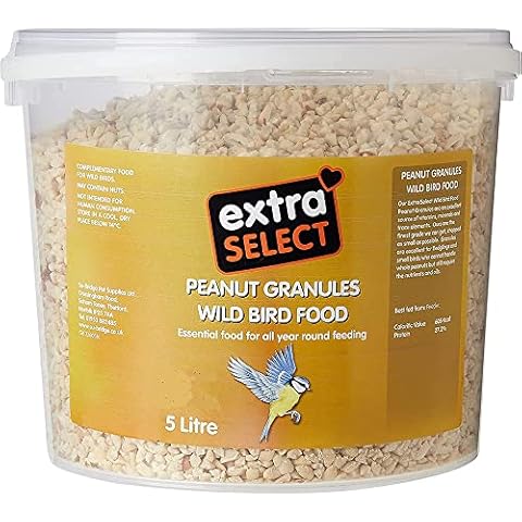 Extra Select Peanut Granules Wild Bird Food Treat Tub, 5 Litre Cover