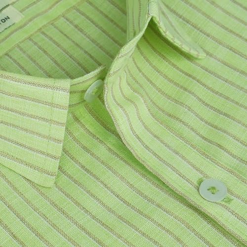 Image of GHPC 100% Cotton Striped Half Sleeves Regular Fit Formal Shirt for Men