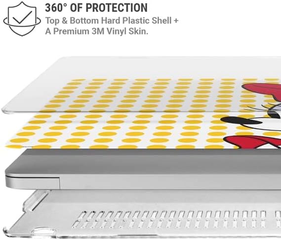 Skinit Case + Skin Compatible with MacBook Air 13in M1 (2021) - Officially Licensed Disney Minnie Mouse Yellow Dots Design