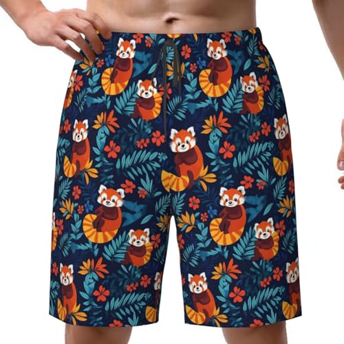 Joyidec Mens Cute Red Pandas Swim Trunks Quick Dry Swim Beach Shorts with Mesh Lining Pockets Small