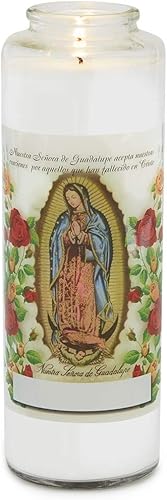 7 velas de oración devocional de cristal transparente, Día de los Muertos (español)