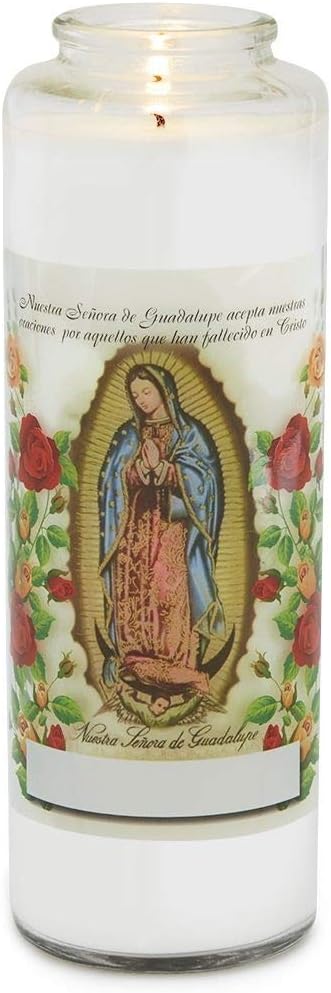 Root Candles Prayer Candles Clear Glass Devotional 7-Day Prayer Candle, 1-Count, Day of The Dead (Spanish)