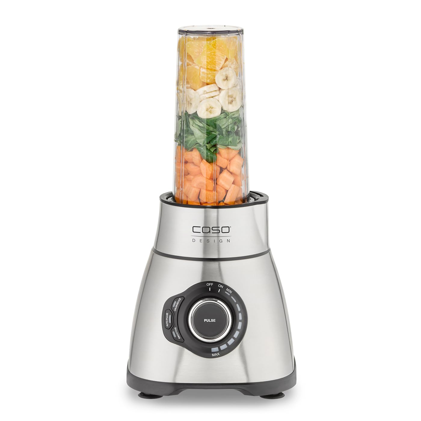 CASO B 1800 PowerBlender-Set - Standmixer, 28.000 U/min, Glasbehälter 1,75 L, inkl. Trinkflasche und Zerkleiner, Mixer Testsieger mit sehr gut, Edelstahl