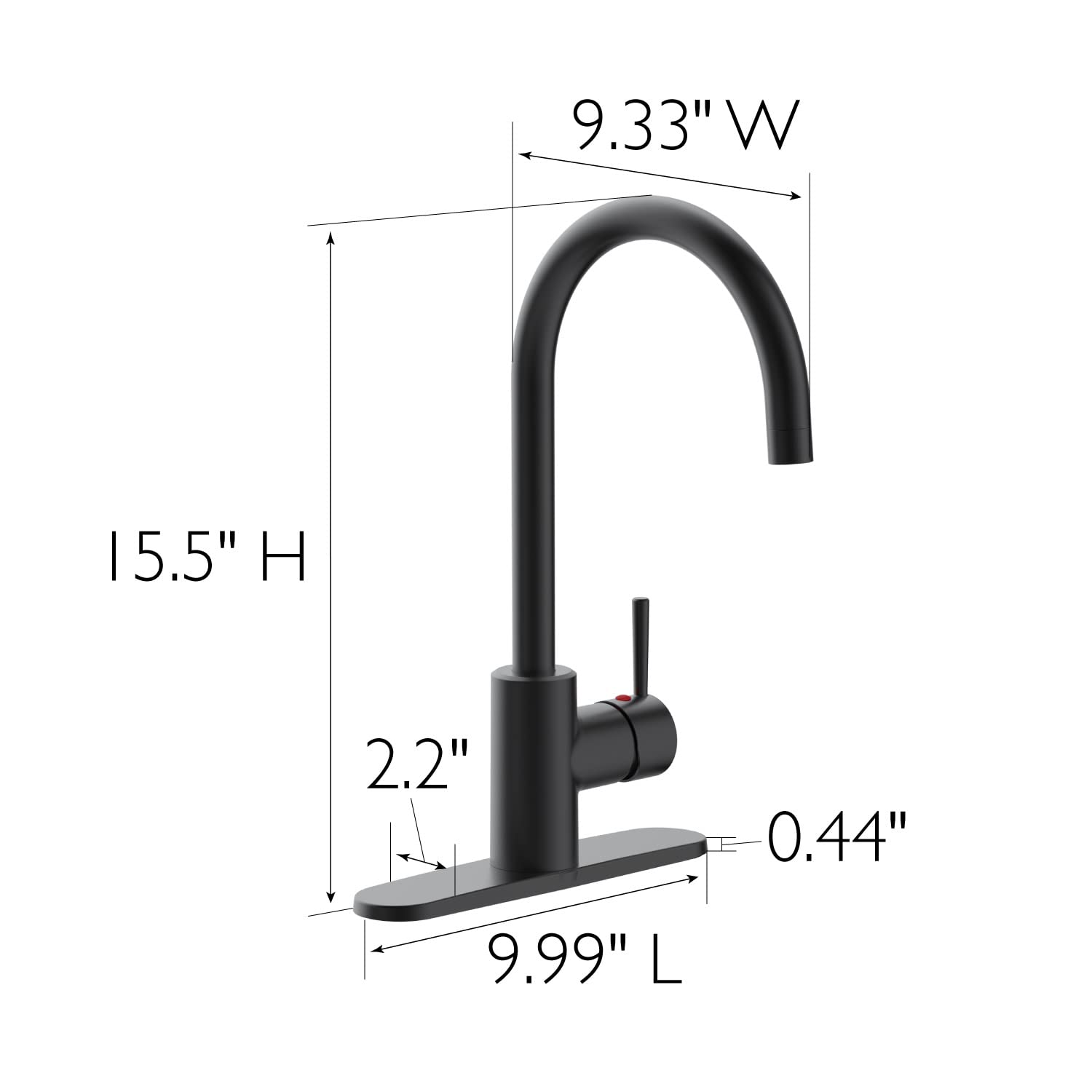 Design House 595678 Grifos De Cocina, Negro Mate