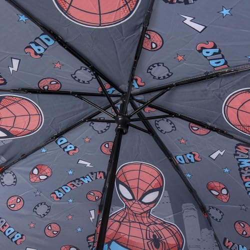Marvel Regenschirm für Kinder mit Avengers und Spiderman – Kinderschirm windfest mit Superhelden-Motiven und ergonomischem Griff