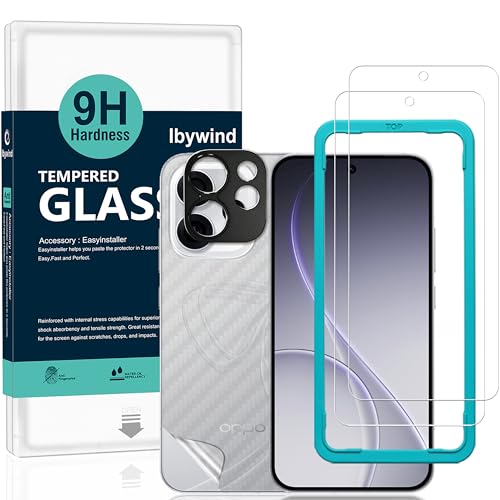 Image of Ibywind for OPPO Reno15 Pro Mini /Pro Screen Protector,2 Pack,9H Hardness Tempered Glass and Camera Lens Protector,with Alignment Frame,Full Coverage,Bubble Free,Fingerprint Unlock,Scratch Resistant