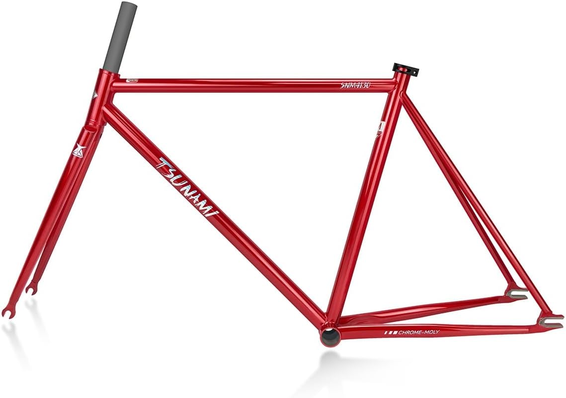 Fixed Gear Bike Frameset 700C Cr-Mo Steel Bike Frames 50/52/55cm Signle Speed Track Bike Frame QR 100mm/120mm BB68mm with Fork