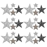 Gogogmee 24 Stück bügelbilder stern bügeleisen stern bügelpatches bügelbilder aufbügelbilder aufkleber bügelaufkleber kleidung bügelflicken star iron on patches