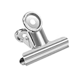 Coideal Large Bulldog Binder Paper Clips, 12 Pack Big Metal Bull Clips Silver Hinge Clip Clamps for Files Crafts, Food Bags, Drawing, Photo at Kitchen & Office (2 1/2 Inch)