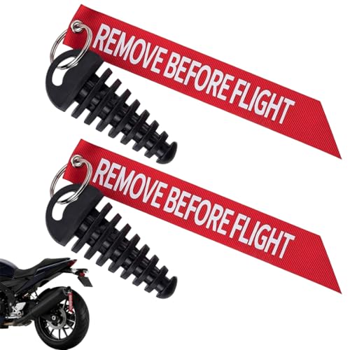MLRUQRX 2 Piezas De Accesorios Para Moto, Tapones De Goma Para Escape De 15-38Mm (Tapón Negro Y Cinta Roja), Talla Estándar