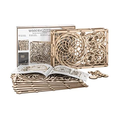 Wooden City Kinetic Picture 34 x 22.4 x 6.2 cm, Wooden Color, one Size Cover