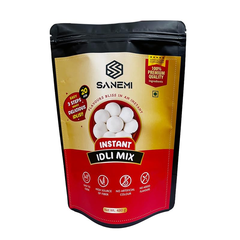 SANEMI Instant Rice Idli Breakfast Mix,Makes 35 Rice Idlis, Pure Veg, Authentic South Indian Breakfast Recipe Mix 480 g (B0CL2CCLSH) Amazon Price History, Amazon Price Tracker