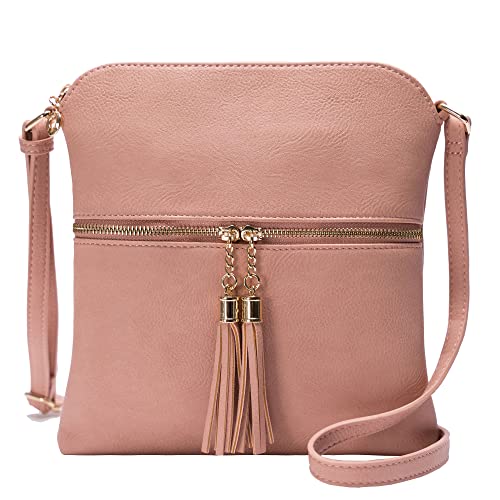 Image of Solene Womens Lightweight Medium Crossbody Purse with Tassel, Perfect Size Crossbody Bags for Daily Use, travel