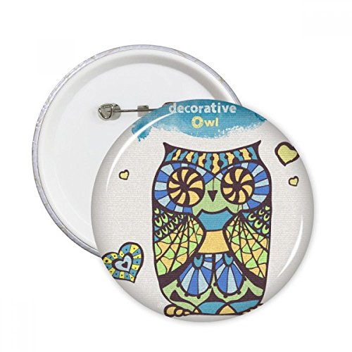 Badge hibou amour rond DIYthinker lot de 5 broches multicolores taille L